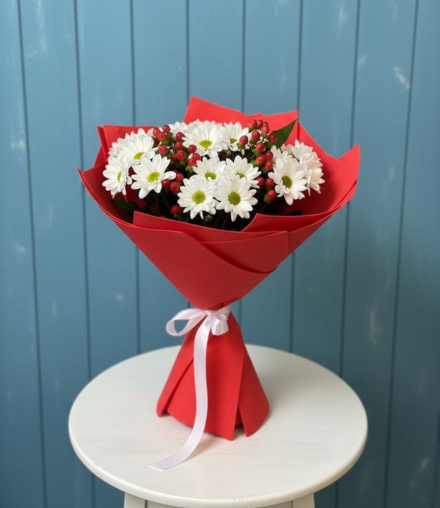 Букет цветов из: Хризантемы в Поселке Биокомбината