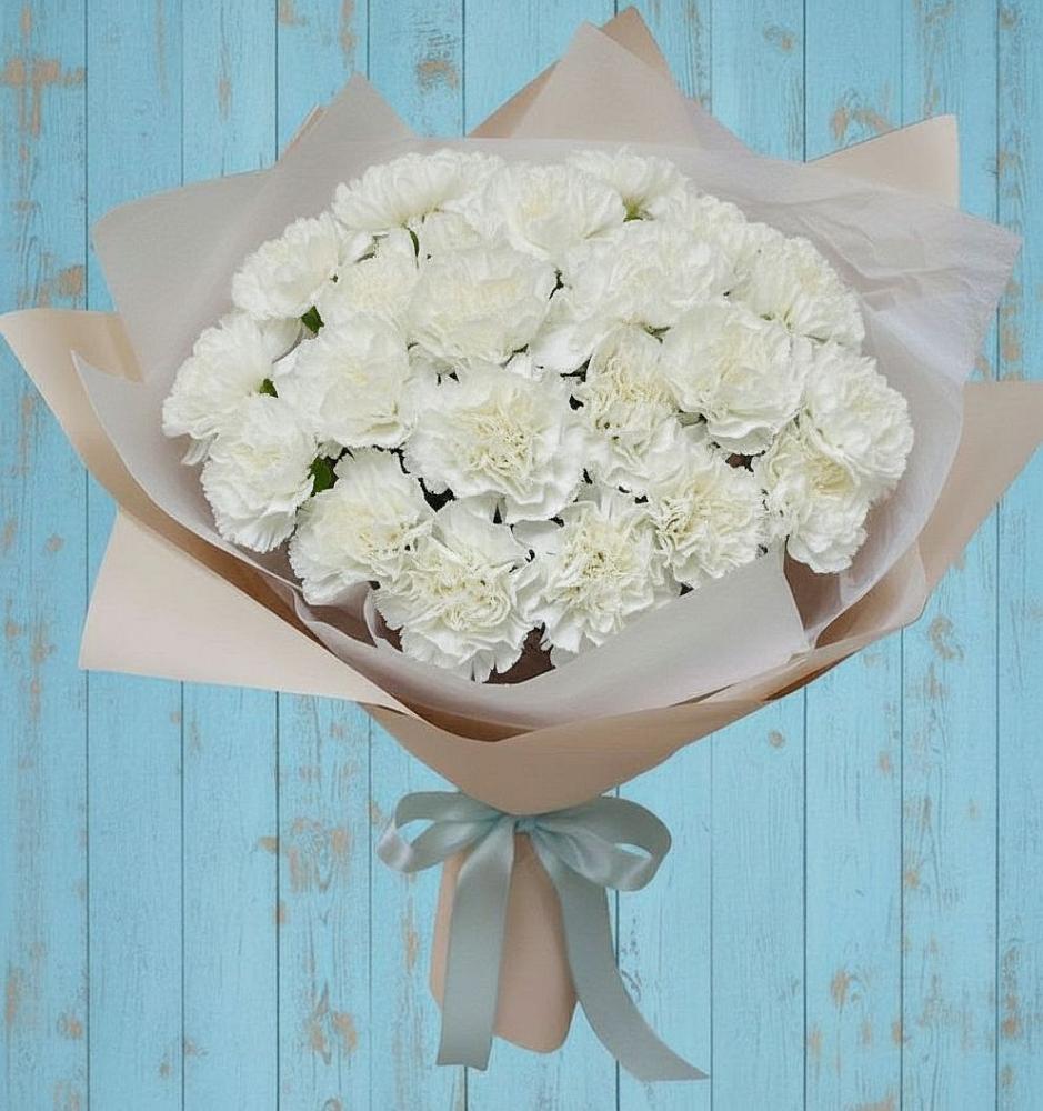 Букет цветов из: Гвоздики в Поселке Биокомбината