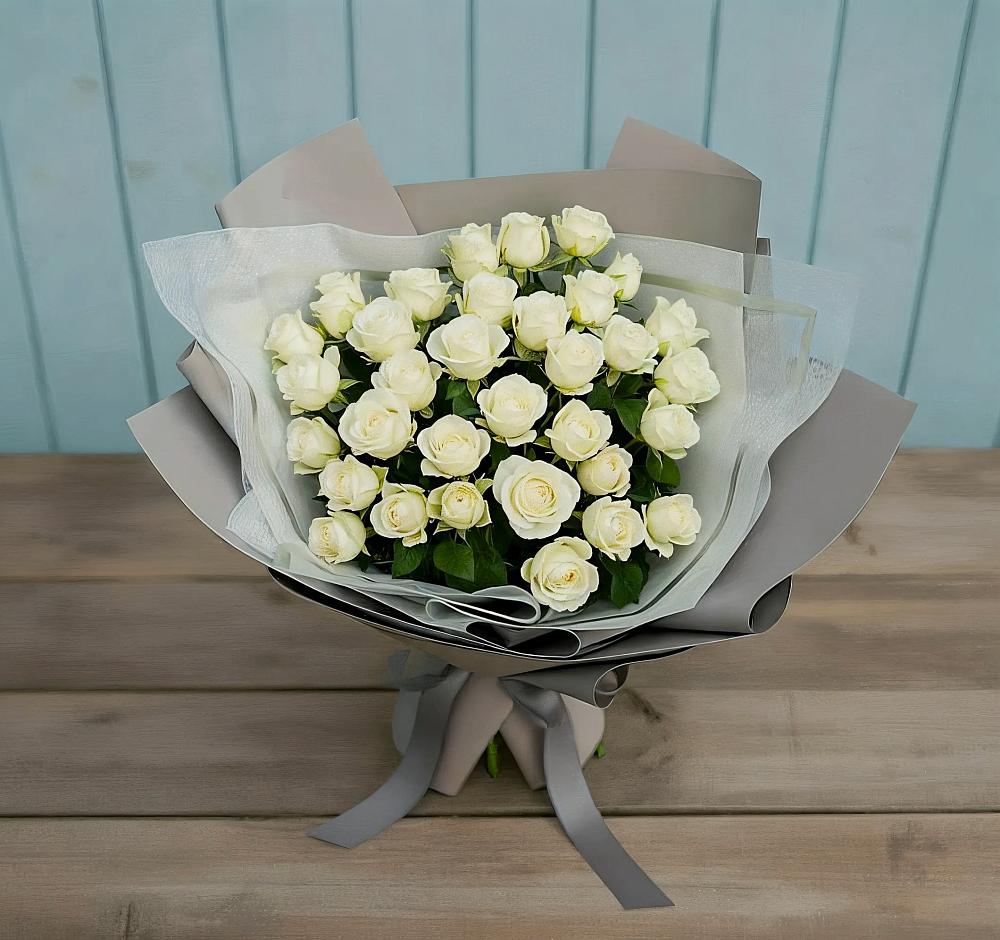 Букет Белоснежная нежность в Поселке Биокомбината