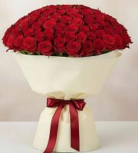 Букет 101 Красная роза Милано в Поселке Биокомбината