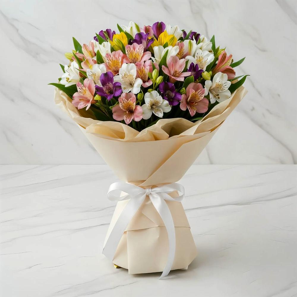 Букет цветов из: Альстромерии в Поселке Биокомбината