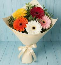 Букет цветов из:  Герберы в Поселке Биокомбината