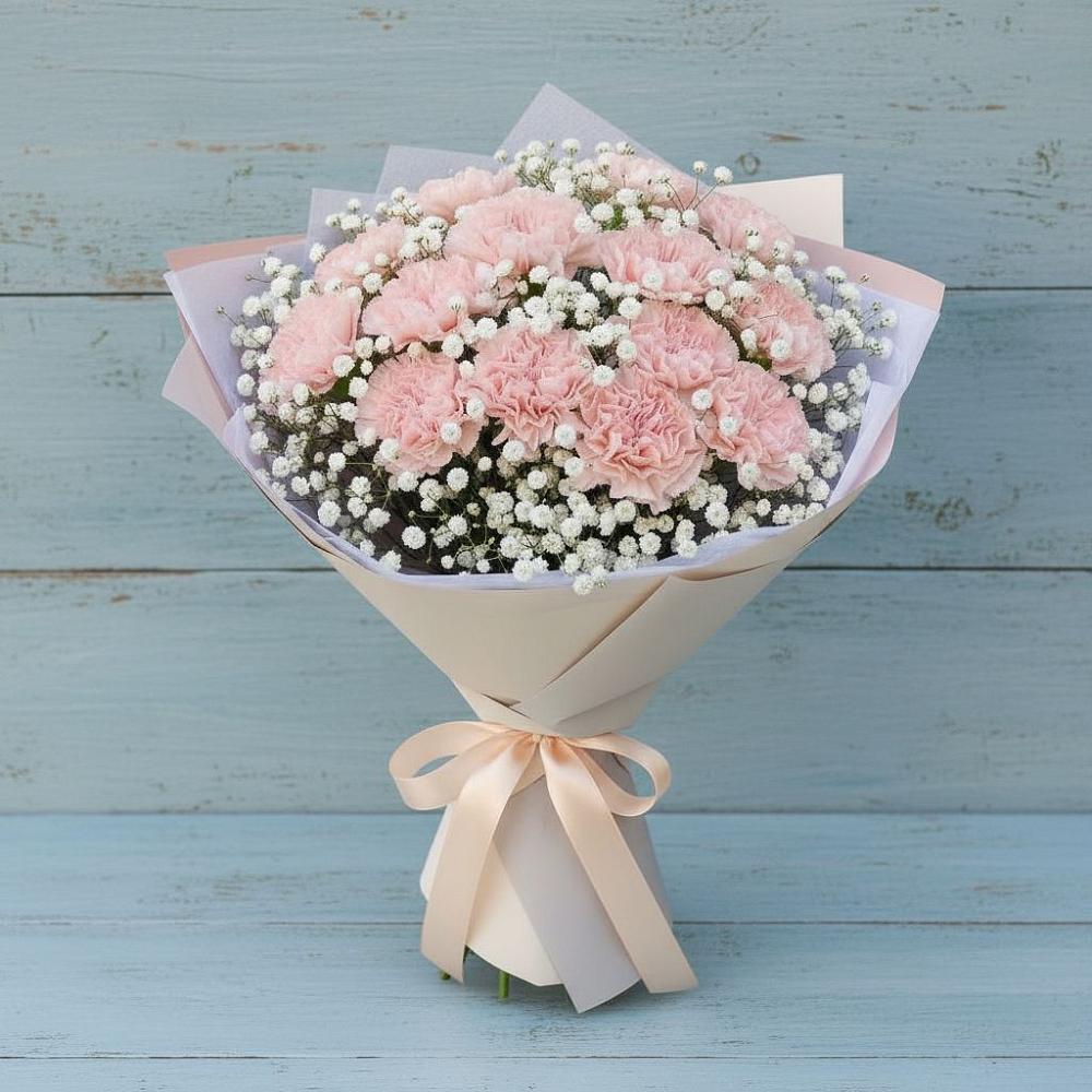 Букет цветов из: Гвоздики в Поселке Биокомбината