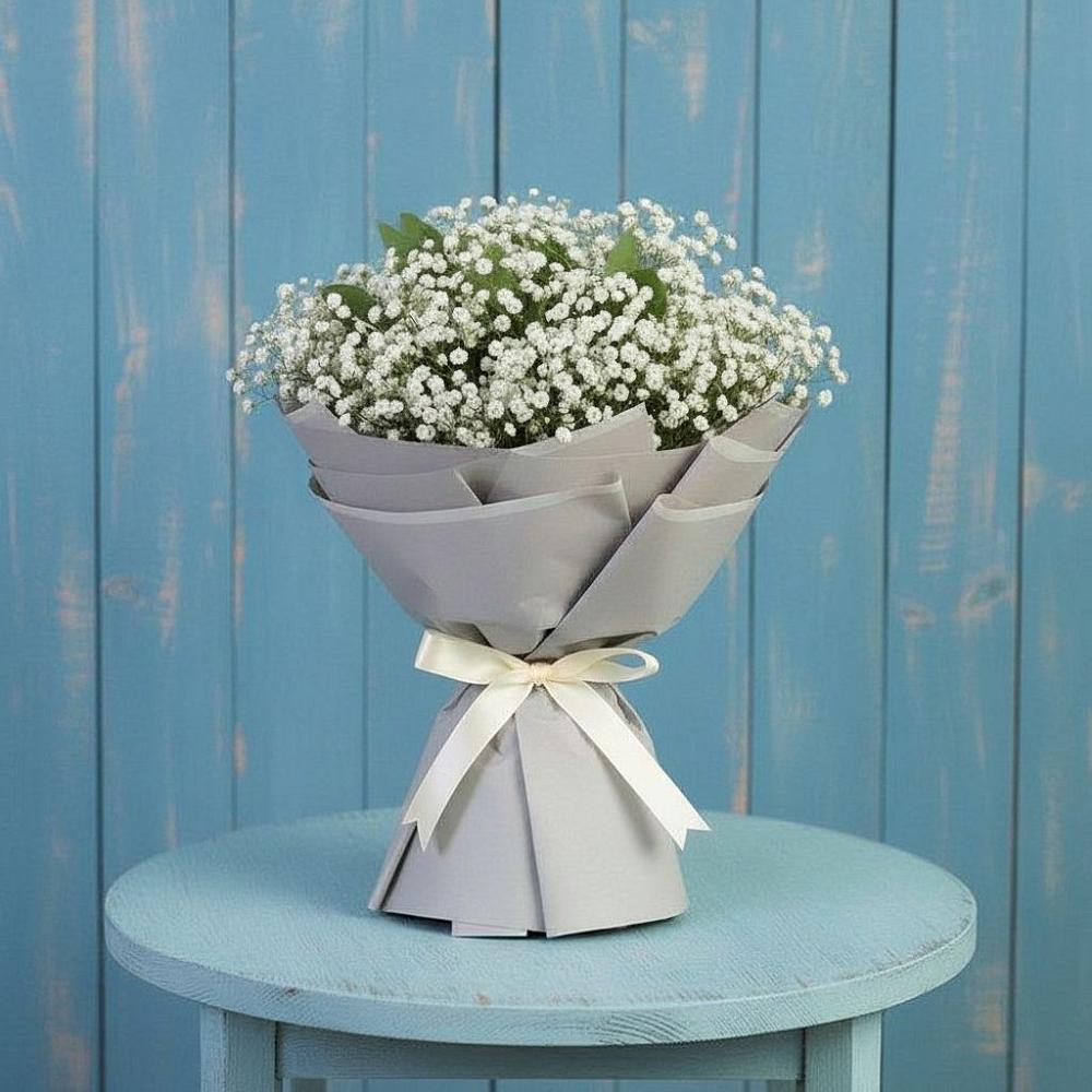 Букет цветов из: Гипсофила в Поселке Биокомбината