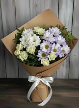 Букет цветов из:  Хризантемы и Розы в Поселке Биокомбината