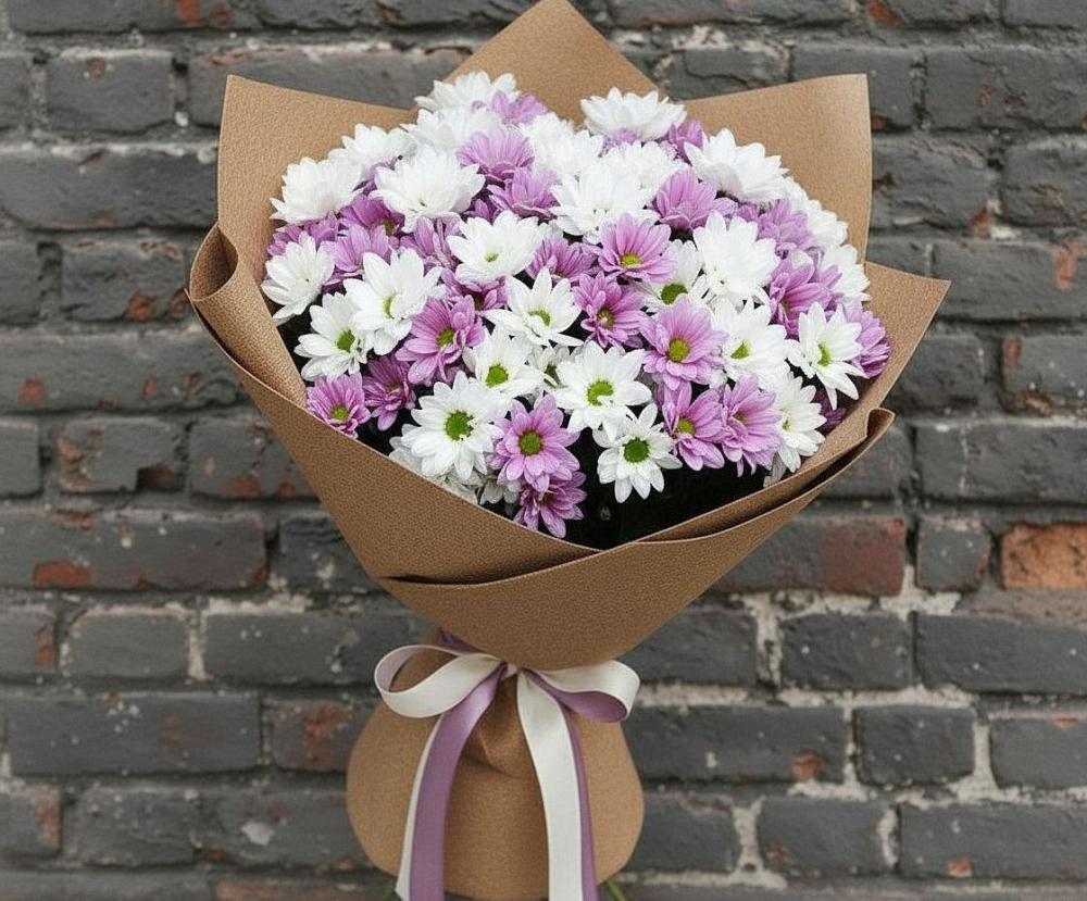 Букет цветов из: Хризантемы в Поселке Биокомбината