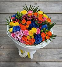 Букет цветов из:  Розы и Хризантемы в Поселке Биокомбината