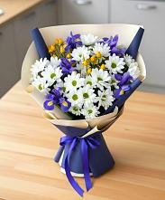Букет цветов из:  Розы, Ирисы и Хризантемы #REPLACE_PRED# Поселке Биокомбината