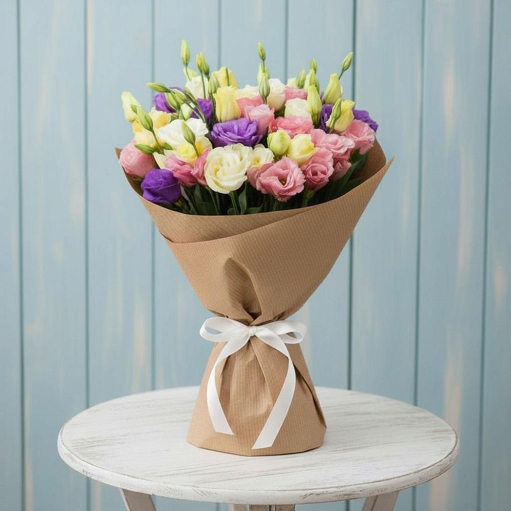 Букет цветов из: Лизиантусы в Поселке Биокомбината