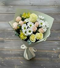 Букет цветов из:  Альстромерии, Розы и Хризантемы в Поселке Биокомбината