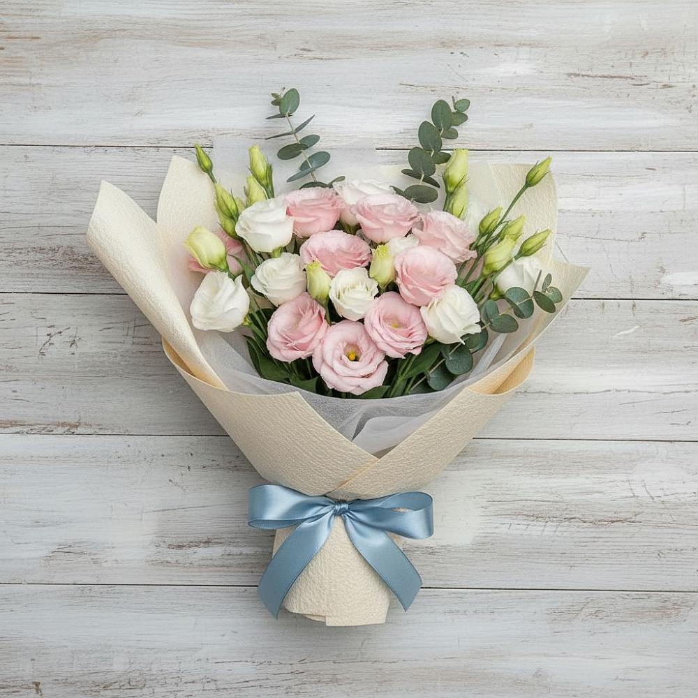 Букет цветов из: Лизиантусы в Поселке Биокомбината